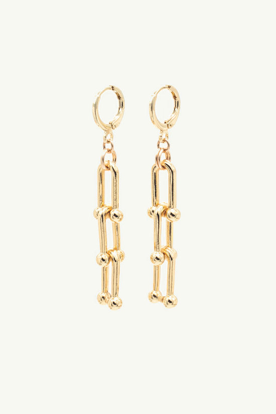 Chunky gold earrings, Tiffany inspired chain earrings