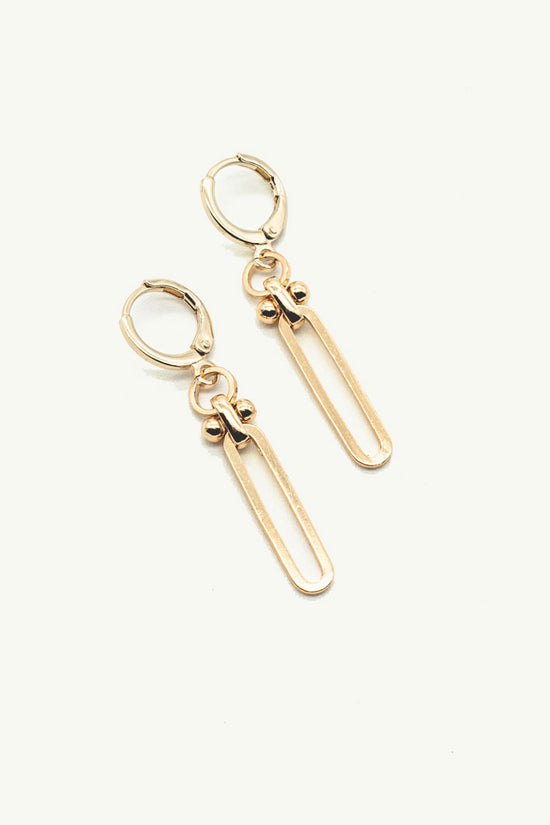 Gold minimalist link earrings