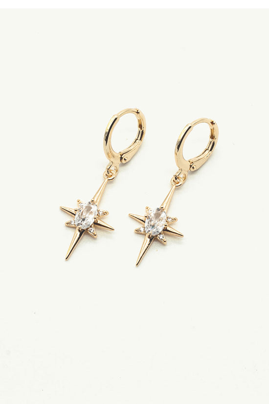 Gold North Star Earrings