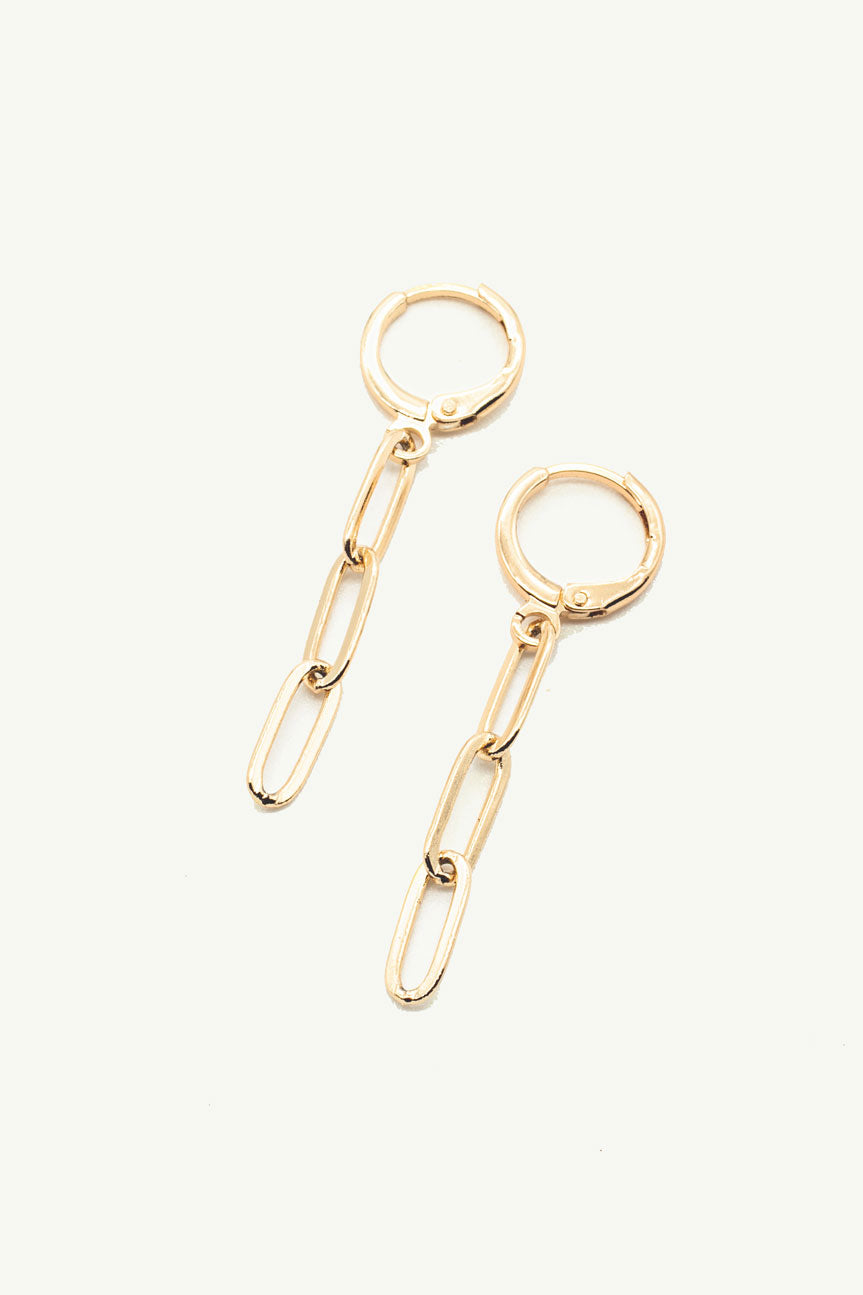 Paperclip chain link earrings 