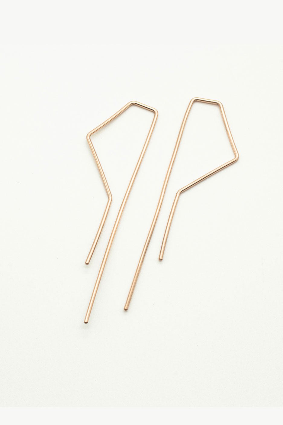 Triangle threader hoops in gold