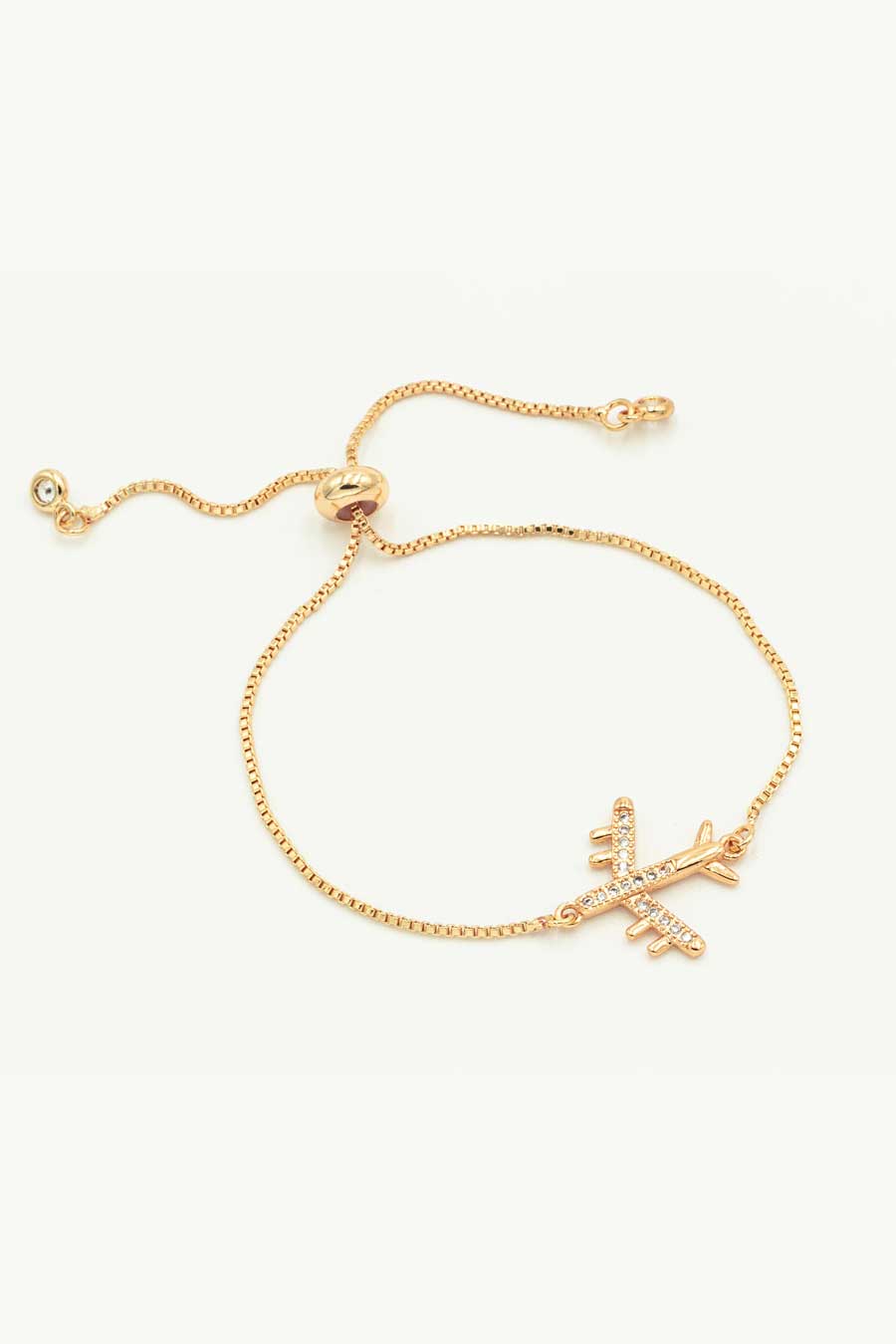 Fly High CZ Airplane Bracelet