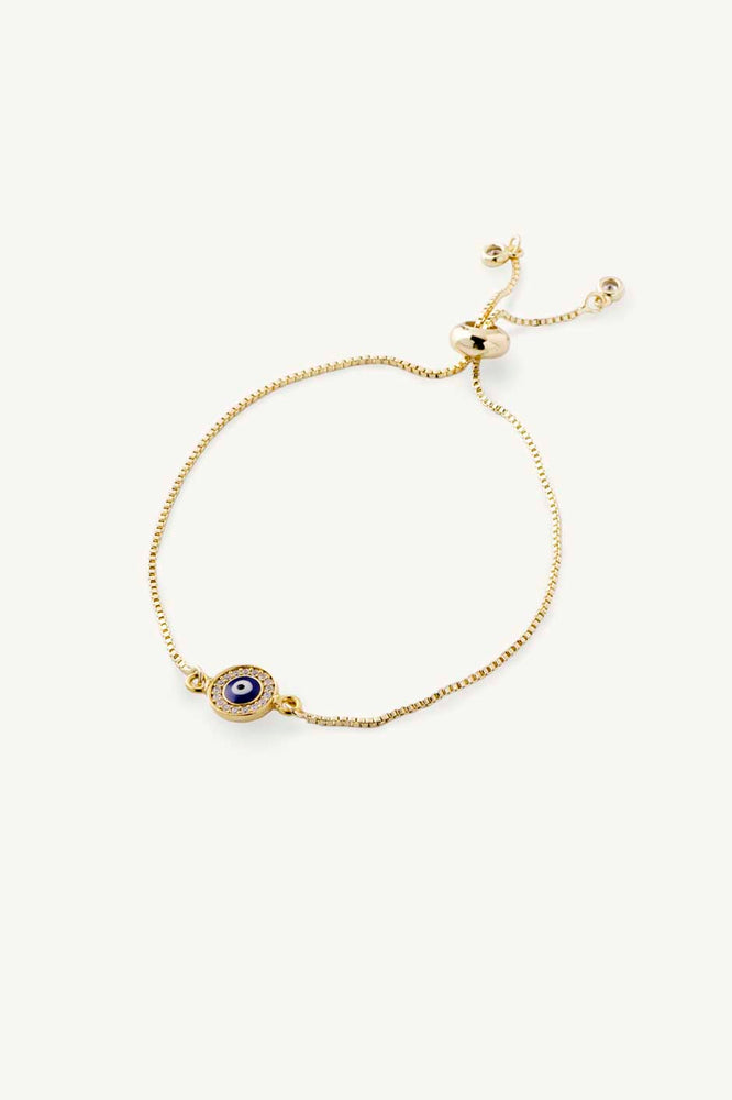 
                  
                    Adjustable style evil eye bracelet, gold stacking bracelet
                  
                