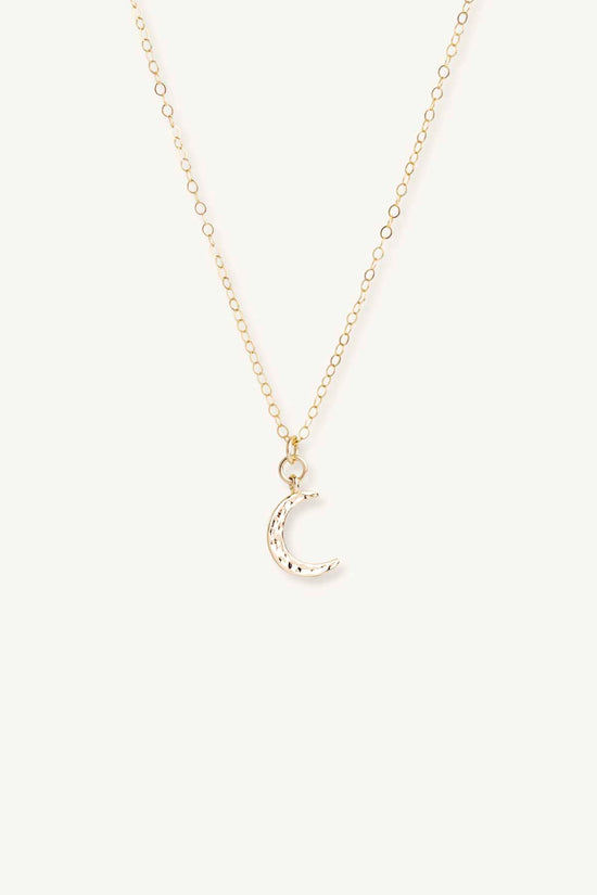 Dainty gold moon necklace