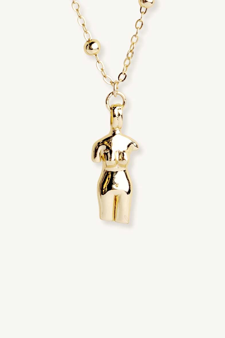 Load image into Gallery viewer, gold goddess minimalist necklace from Lavender Skyline
