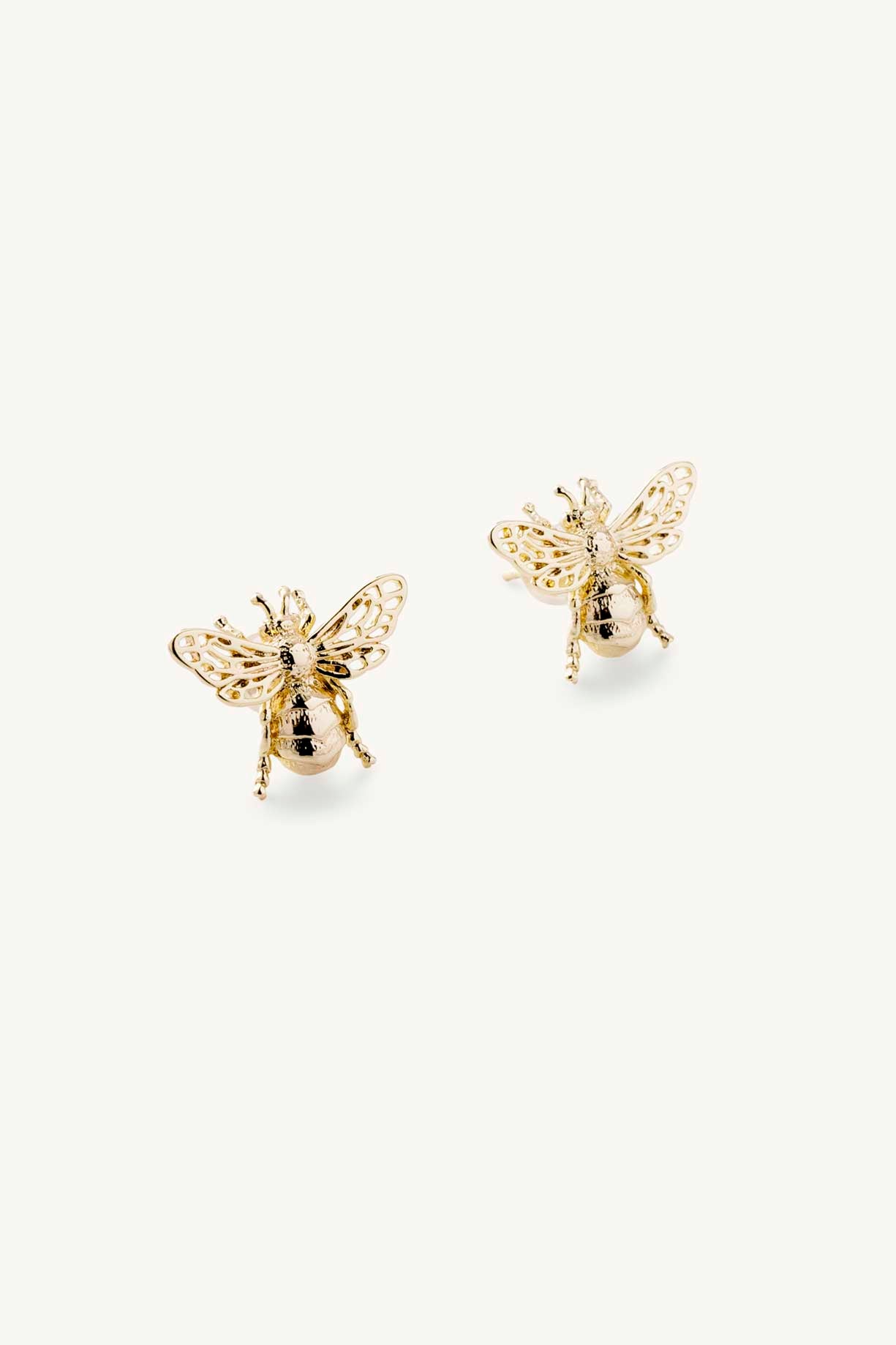 Gold bee anti tarnish earrings