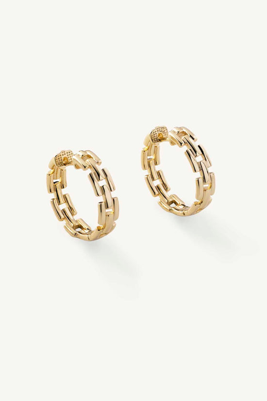 Gold chain hoops