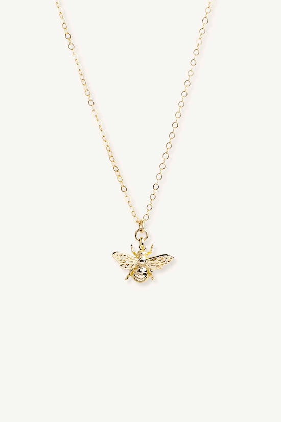 Load image into Gallery viewer, Gold bee dainty necklace
