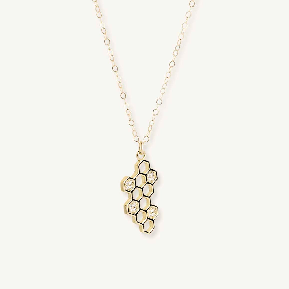 
                  
                    Gold honeycomb dainty necklace
                  
                