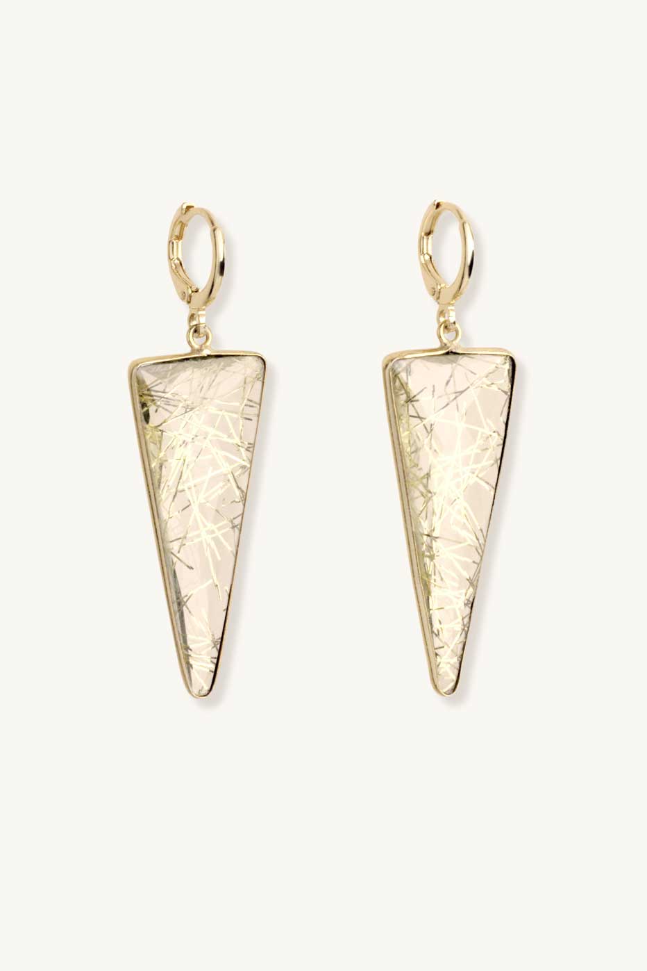 genuine gemstone edgy triangle earrings by Lavender Skyline