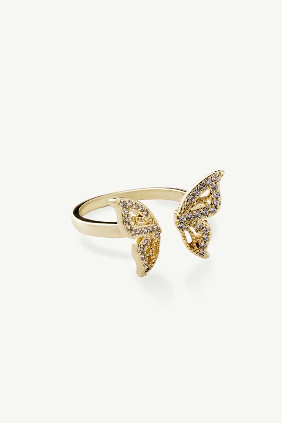Butterfly ring on a white background